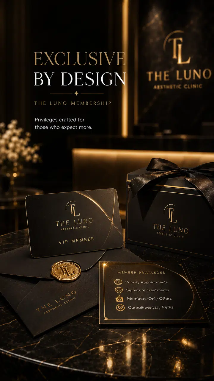 Exclusive luno membership in black and gold