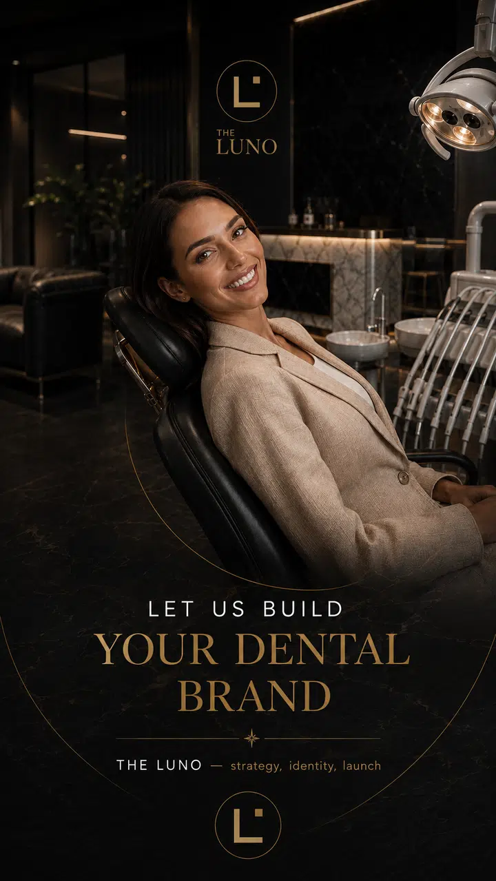 Luxury dental branding in black and gold