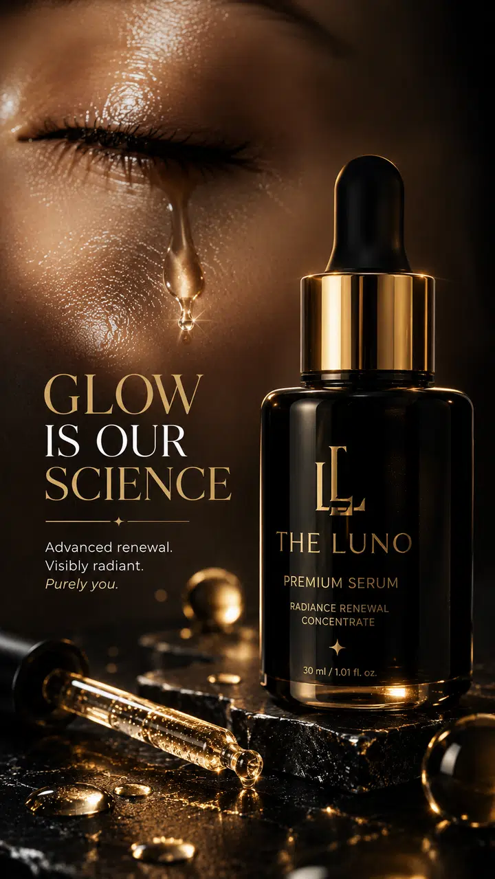 Luxury golden serum glow