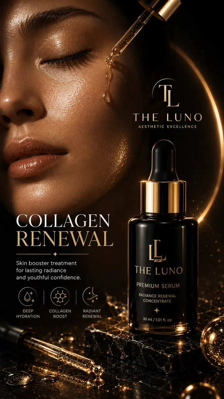 Luminous collagen renewal serum ad